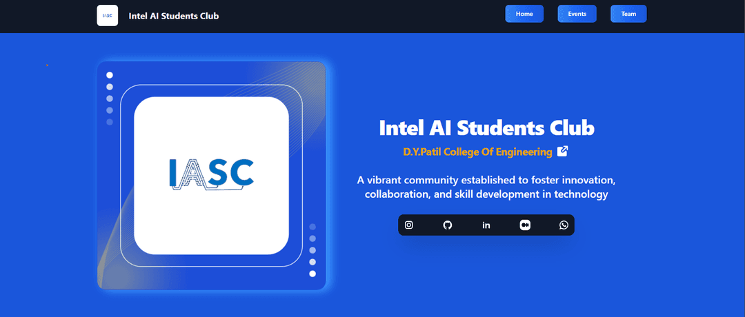 Intel AI Students Club Website